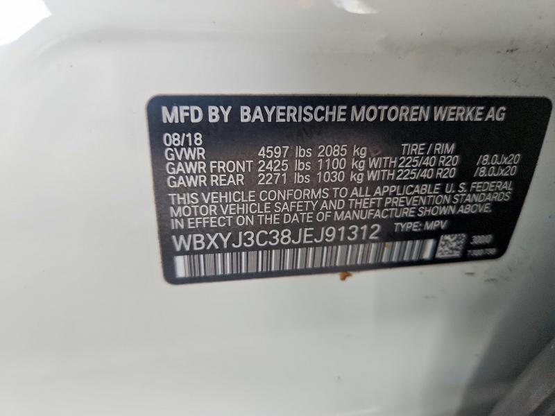 54798436 :رقم المزاد ، WBXYJ3C38JEJ91312 vin ، 2018 Bmw X2 مزاد بيع