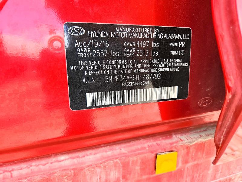 Продажа на аукционе авто 2017 Hyundai Sonata, vin: 5NPE34AF6HH487792, номер лота: 54726736