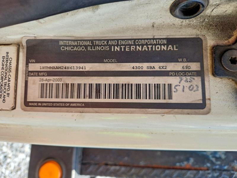 2004 International 4000 მანქანა იყიდება აუქციონზე, vin: 1HTMMAAM24H613941, აუქციონის ნომერი: 53436536