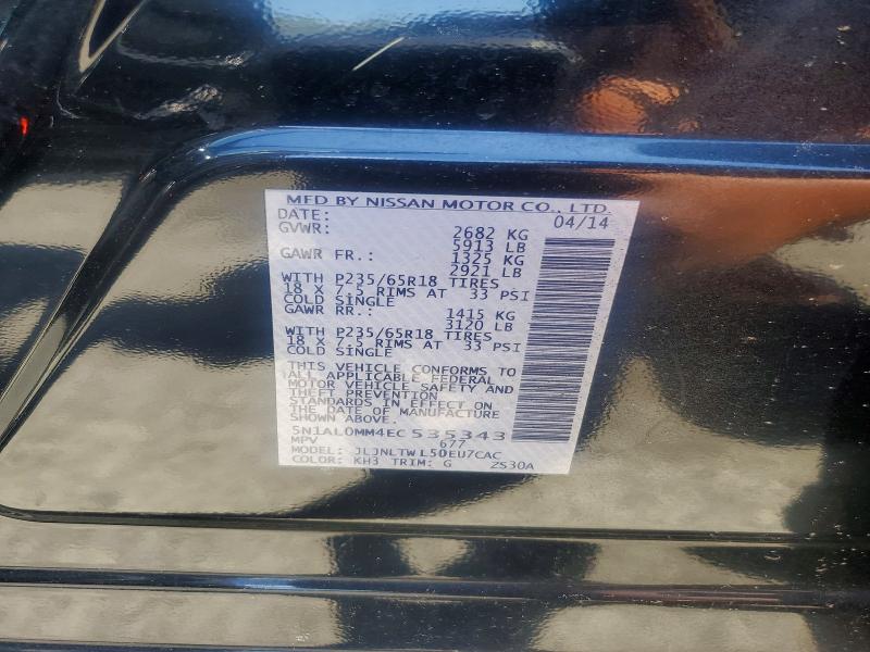 Aukcja sprzedaży 2014 Infiniti Qx60, vin: 5N1AL0MM4EC535343, numer aukcji: 54974696