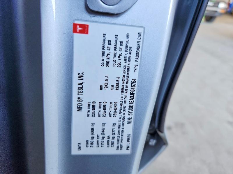 Aukcja sprzedaży 2018 Tesla Model 3, vin: 5YJ3E1EA3JF046754, numer aukcji: 53839296