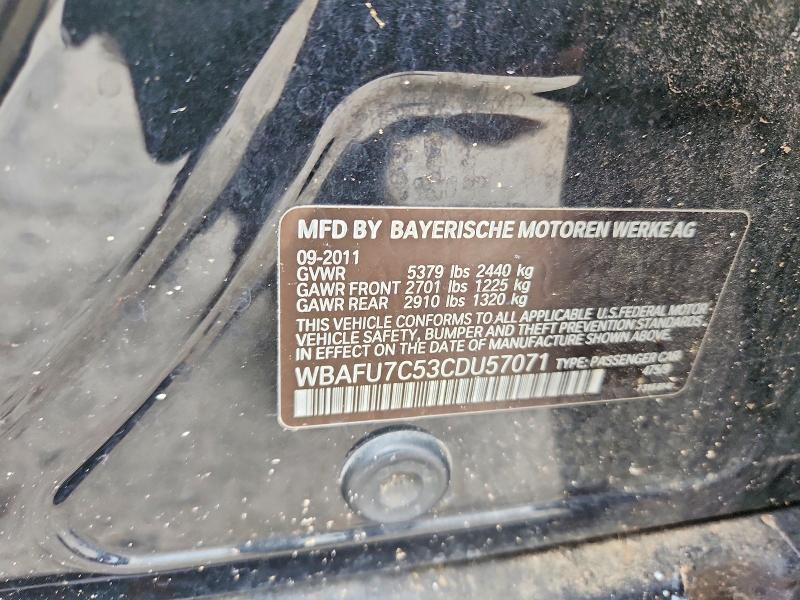 Продаж на аукціоні авто 2012 Bmw 535, vin: WBAFU7C53CDU57071, номер лоту: 52948226