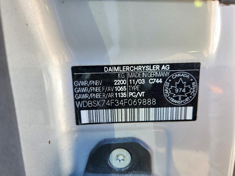 Aukcja sprzedaży 2004 Mercedes-benz Cl55 Amg, vin: WDBSK74F34F069888, numer aukcji: 53344086