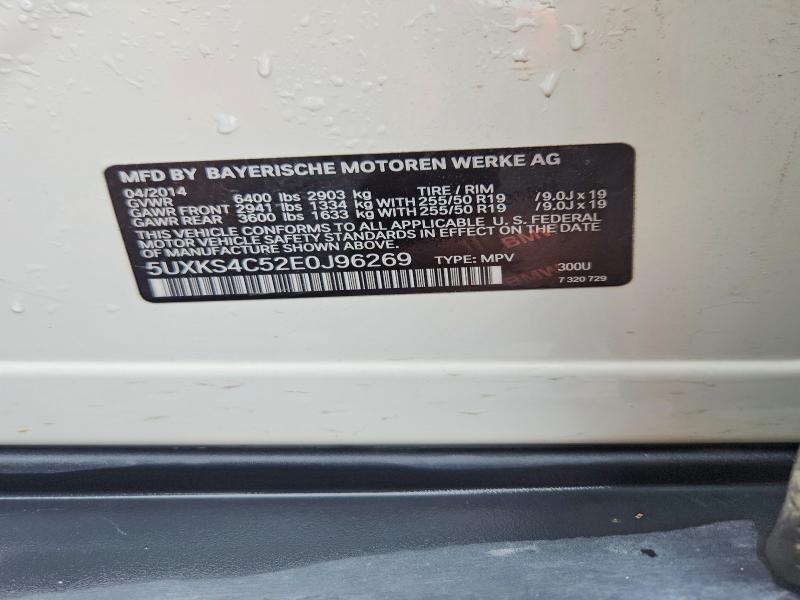 54186346 :رقم المزاد ، 5UXKS4C52E0J96269 vin ، 2014 Bmw X5 مزاد بيع