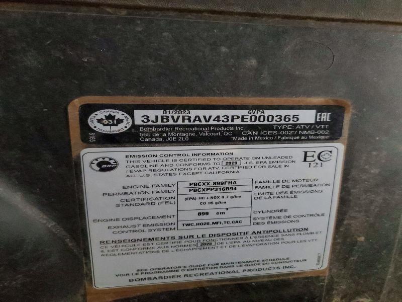 Продажа на аукционе авто 2023 Can-am Maverick X3, vin: 3JBVRAV43PE000365, номер лота: 54984976