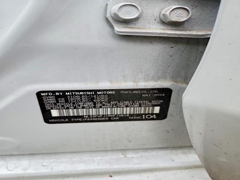 Продаж на аукціоні авто 2024 Mitsubishi Mirage G4, vin: ML32FUFJ1RHF10618, номер лоту: 54253996