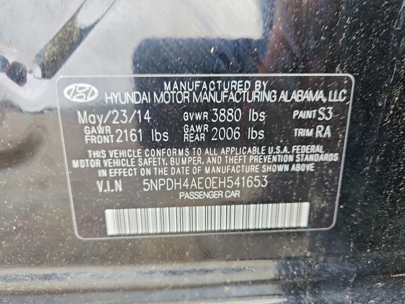 Продаж на аукціоні авто 2014 Hyundai Elantra, vin: 5NPDH4AE0EH541653, номер лоту: 52924026