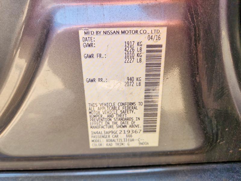 Продажа на аукционе авто 2016 Nissan Altima, vin: 1N4AL3AP9GC219367, номер лота: 55165156