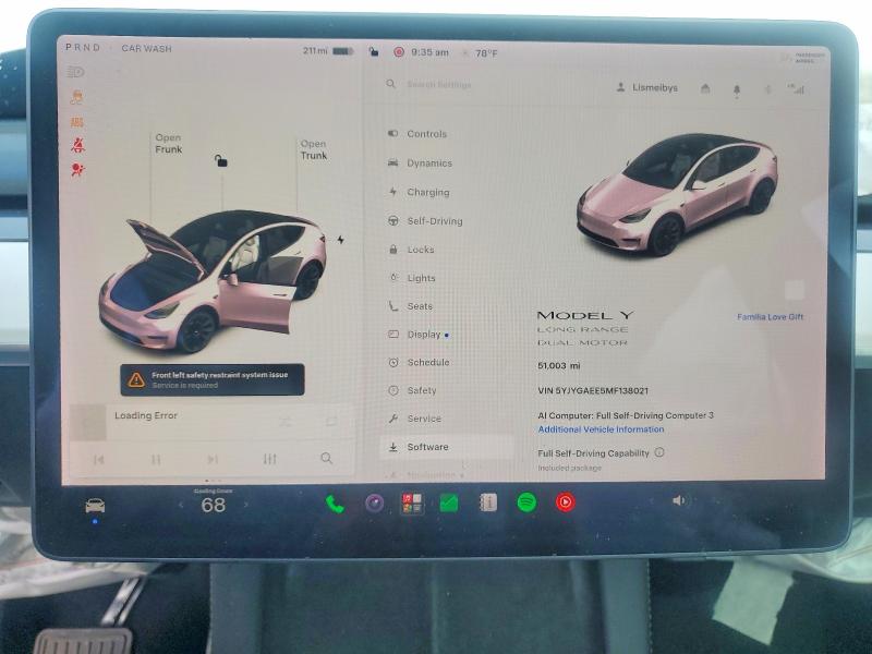 53135966 :رقم المزاد ، 5YJYGAEE5MF138021 vin ، 2021 Tesla Model Y مزاد بيع