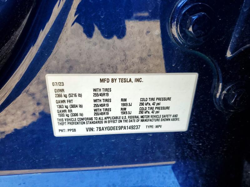 Aukcja sprzedaży 2023 Tesla Model  Y, vin: 7SAYGDEE9PA149237, numer aukcji: 54811976