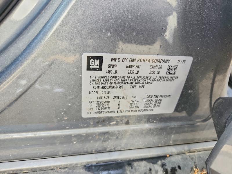 53741806 :رقم المزاد ، KL4MMGSL3MB104993 vin ، 2021 Buick Encore Gx مزاد بيع