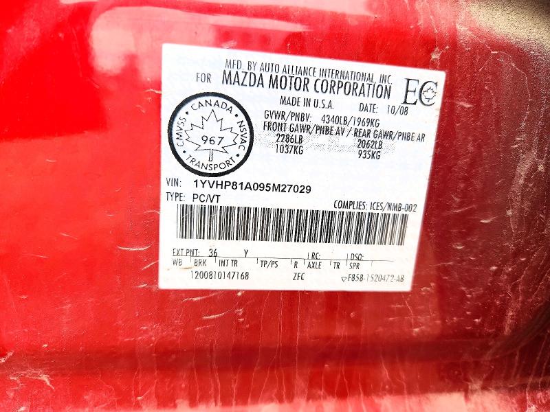 Продаж на аукціоні авто 2009 Mazda 6, vin: 1YVHP81A095M27029, номер лоту: 53541346