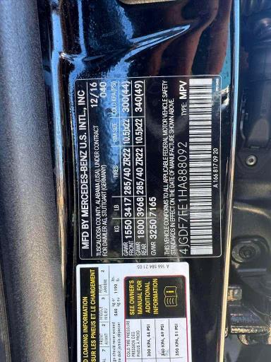 Продаж на аукціоні авто 2017 Mercedes-benz Gls, vin: 4JGDF7FE1HA888092, номер лоту: 54538136