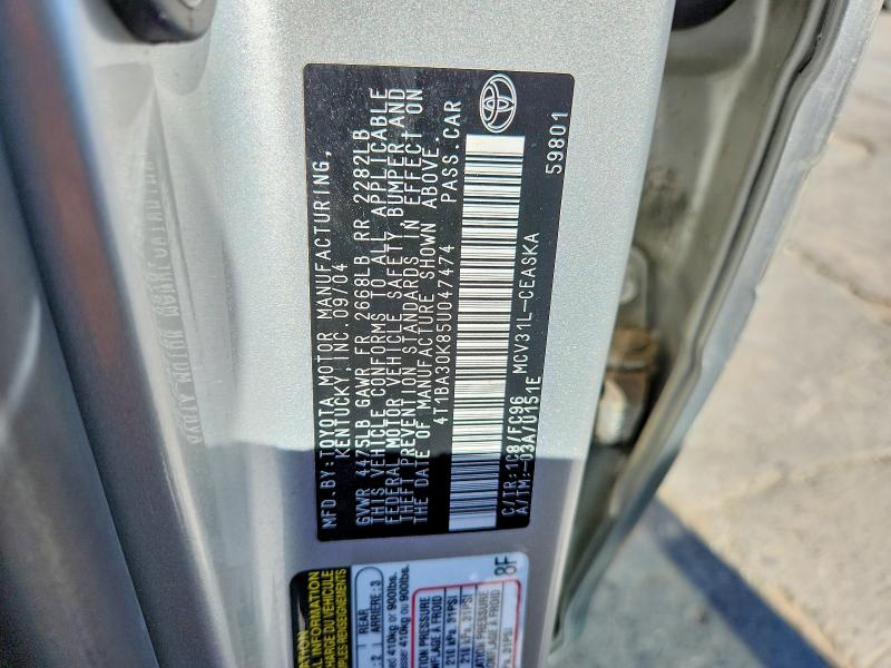 Aukcja sprzedaży 2005 Toyota Camry, vin: 4T1BA30K85U047474, numer aukcji: 53607286