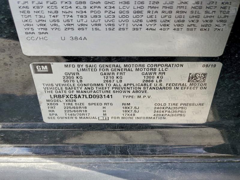 Aukcja sprzedaży 2020 Buick Envision, vin: LRBFXCSA7LD093141, numer aukcji: 53071326