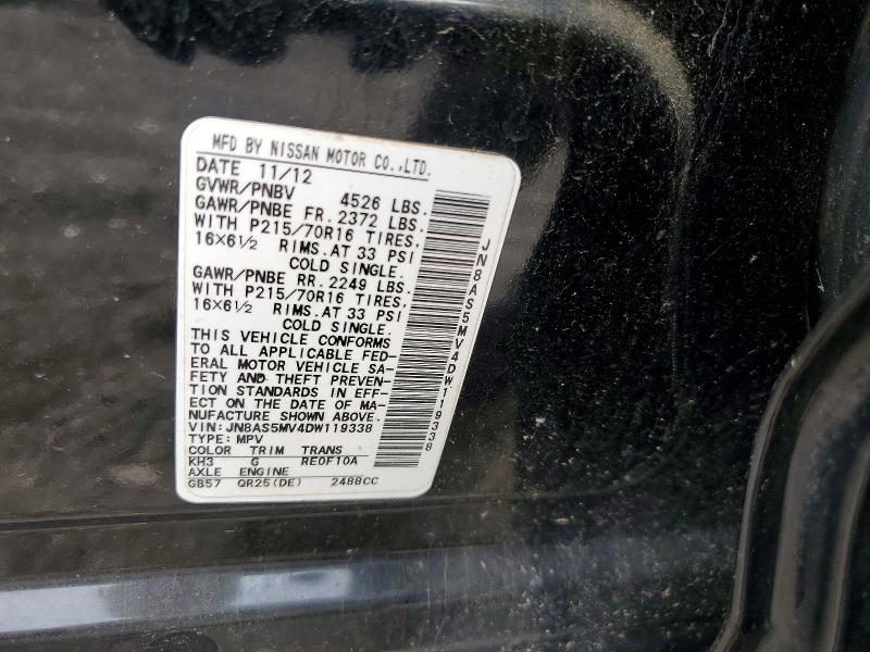 Продажа на аукционе авто 2013 Nissan Rogue, vin: JN8AS5MV4DW119338, номер лота: 54436456
