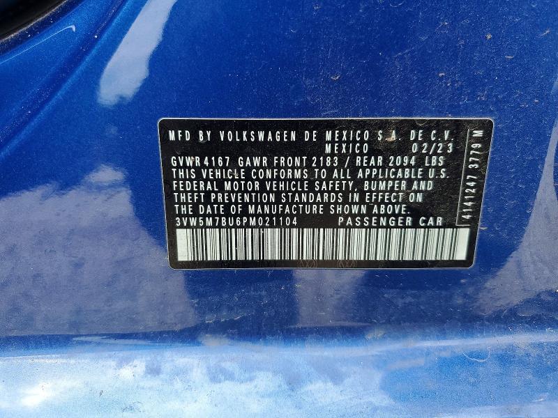 Aukcja sprzedaży 2023 Volkswagen Jetta, vin: 3VW5M7BU6PM021104, numer aukcji: 53382486