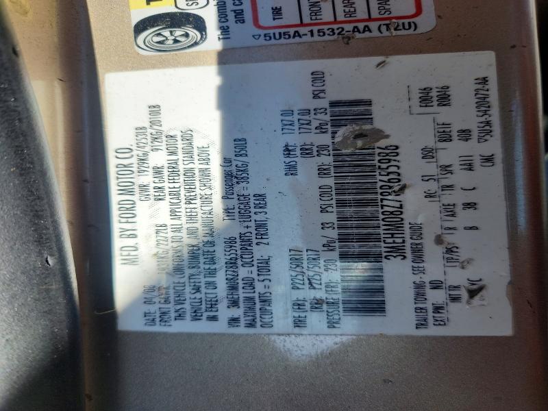 Aukcja sprzedaży 2008 Mercury Milan, vin: 3MEHM08Z78R655986, numer aukcji: 55320496