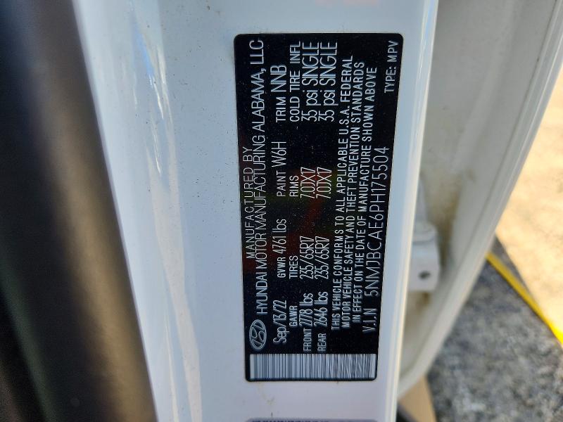 2023 Hyundai Tucson მანქანა იყიდება აუქციონზე, vin: 5NMJBCAE6PH175504, აუქციონის ნომერი: 53939176