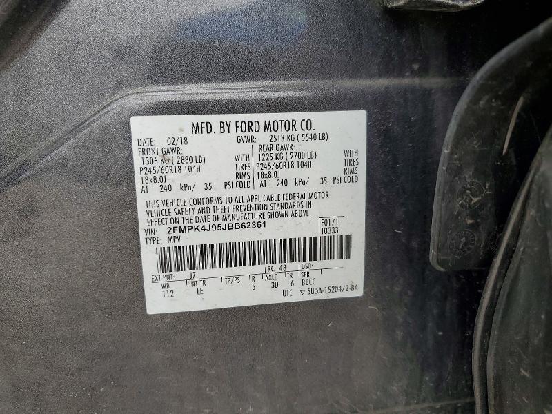 Aukcja sprzedaży 2018 Ford Edge, vin: 2FMPK4J95JBB62361, numer aukcji: 53239586