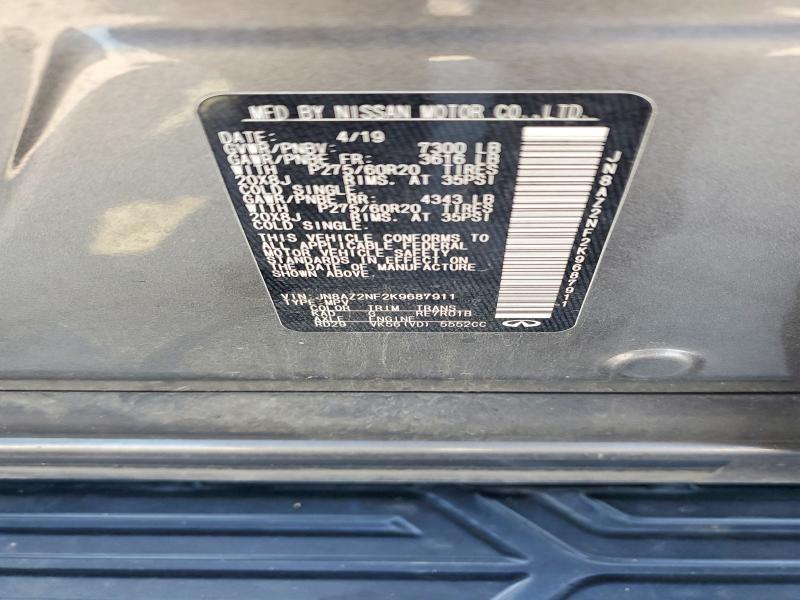Продаж на аукціоні авто 2019 Infiniti Qx80, vin: JN8AZ2NF2K9687911, номер лоту: 55071656