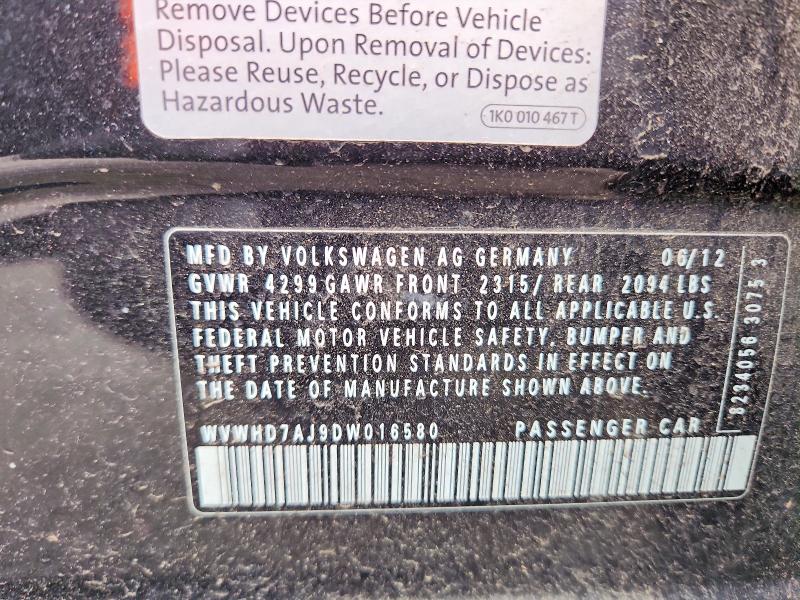 Продаж на аукціоні авто 2013 Volkswagen Gti, vin: WVWHD7AJ9DW016580, номер лоту: 52944976