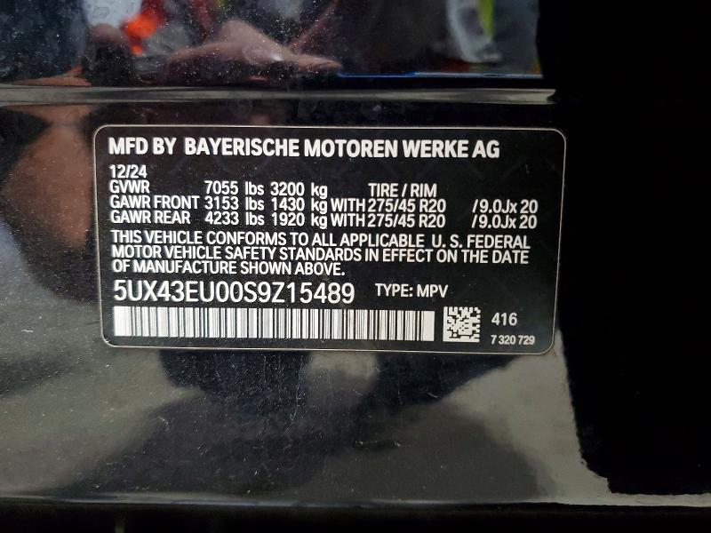 Продажа на аукционе авто 2025 Bmw X5, vin: 5UX43EU00S9Z15489, номер лота: 54363646