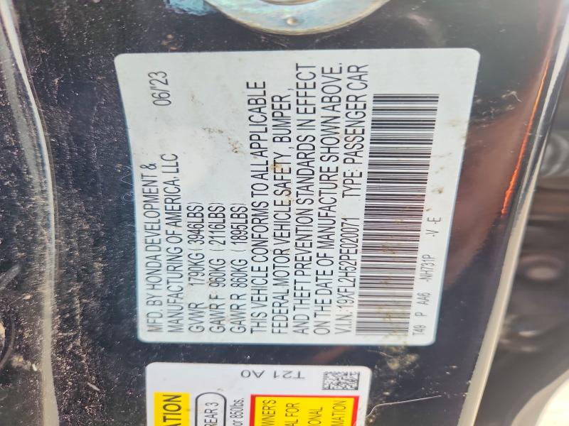 55214896 :رقم المزاد ، 19XFL2H52PE020071 vin ، 2023 Honda Civic مزاد بيع