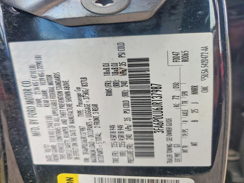 Продаж на аукціоні авто 2018 Ford Fusion, vin: 3FA6P0LU6JR137987, номер лоту: 53985576