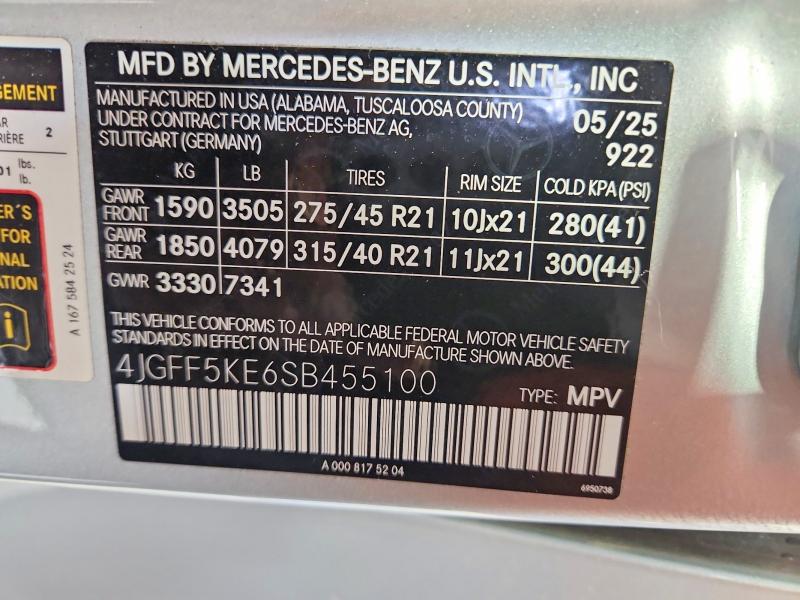 Продаж на аукціоні авто 2025 Mercedes-benz Gls, vin: 4JGFF5KE6SB455100, номер лоту: 54056816