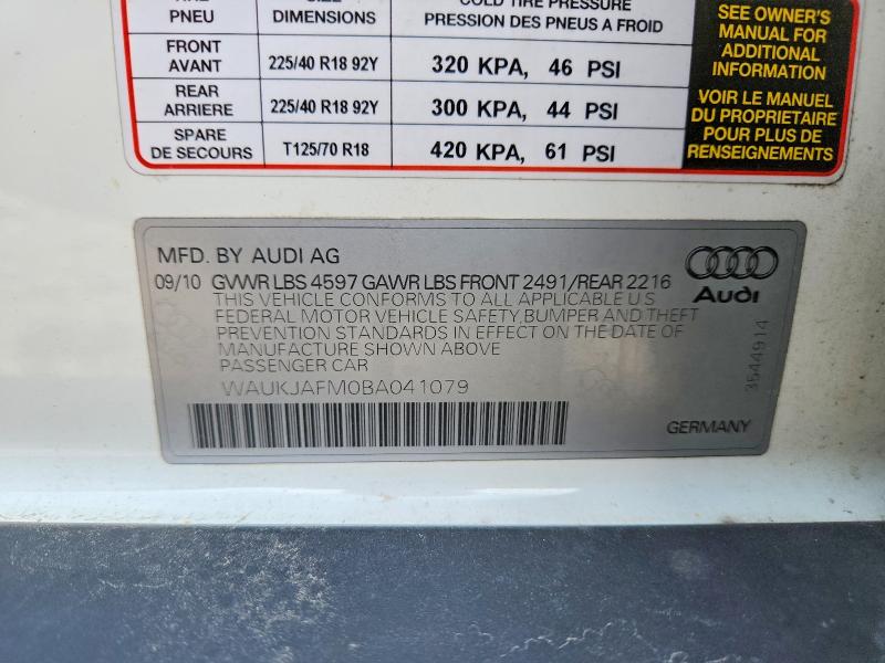 Продажа на аукционе авто 2011 Audi A3, vin: WAUKJAFM0BA041079, номер лота: 54665166