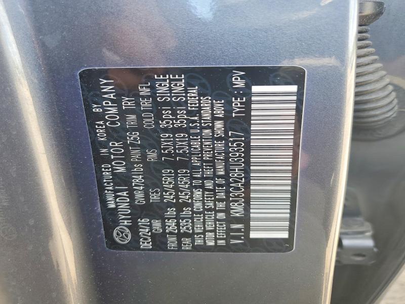 Aukcja sprzedaży 2017 Hyundai Tucson, vin: KM8J3CA28HU393517, numer aukcji: 54681816