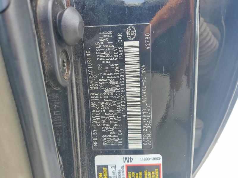 55237386 :رقم المزاد ، 4T1BF3EK1BU155019 vin ، 2011 Toyota Camry مزاد بيع