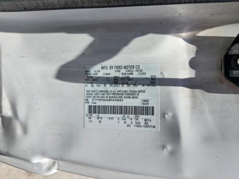 Aukcja sprzedaży 2008 Ford Ranger, vin: 1FTYR10DX8PA76653, numer aukcji: 55004306