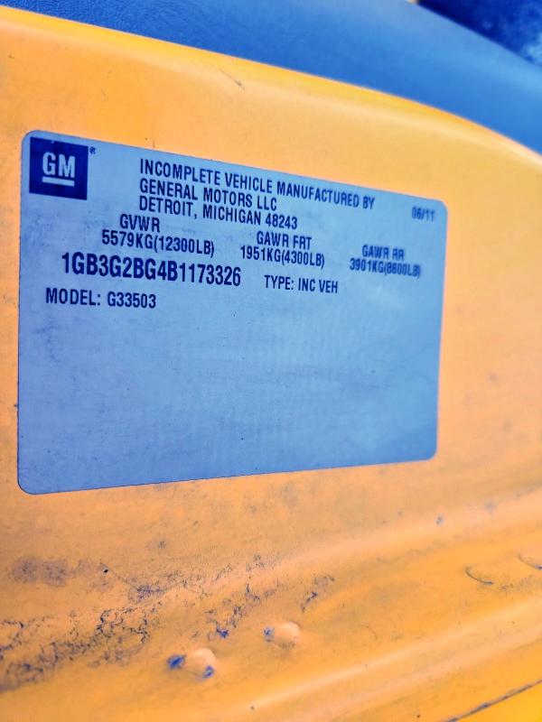 Auction sale of the 2011 Collins Bantam G3500, vin: 1GB3G2BG4B1173326, lot number: 47114236