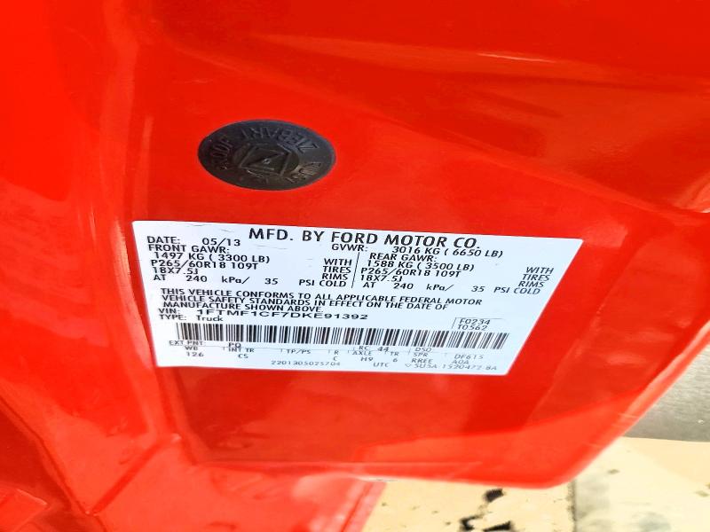 Auction sale of the 2013 Ford F150, vin: 1FTMF1CF7DKE91392, lot number: 54598116