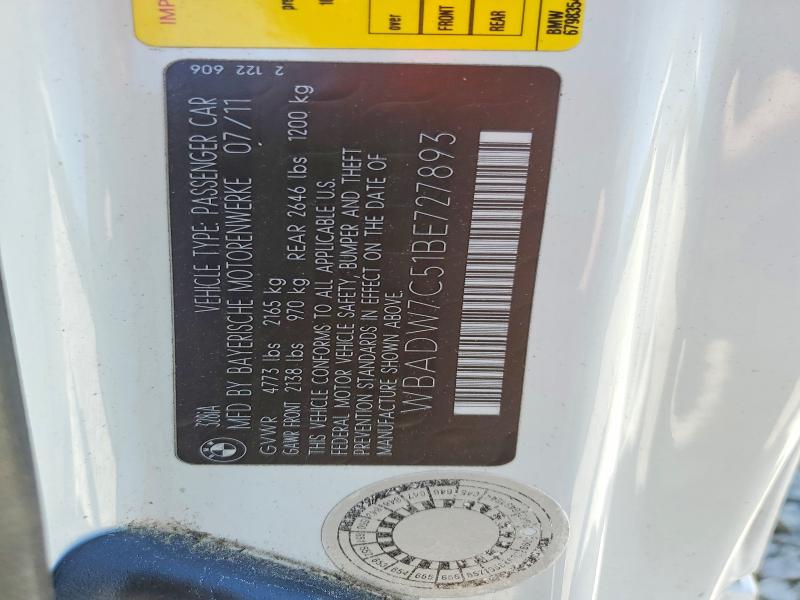 Продажа на аукционе авто 2011 Bmw 328, vin: WBADW7C51BE727893, номер лота: 51124426