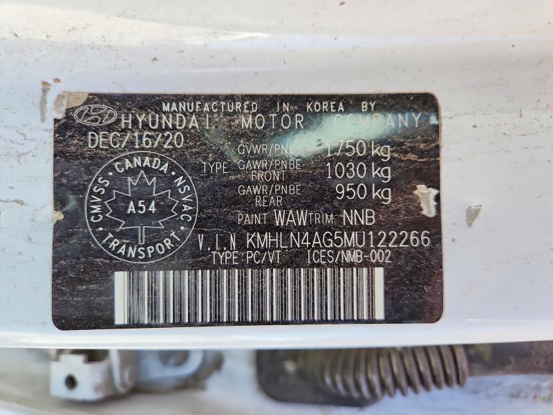 53422136 :رقم المزاد ، KMHLN4AG5MU122266 vin ، 2021 Hyundai Elantra مزاد بيع