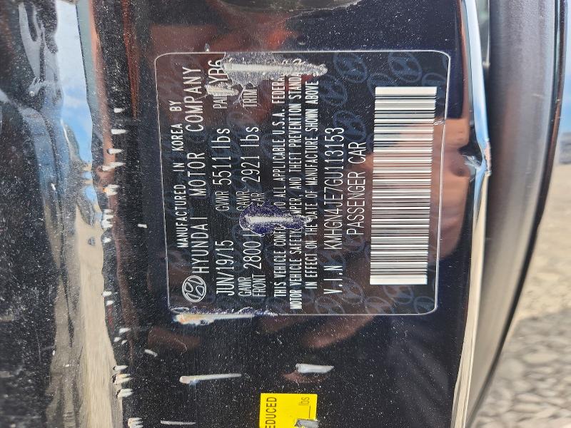 Продаж на аукціоні авто 2016 Hyundai Genesis, vin: KMHGN4JE7GU113153, номер лоту: 53453526