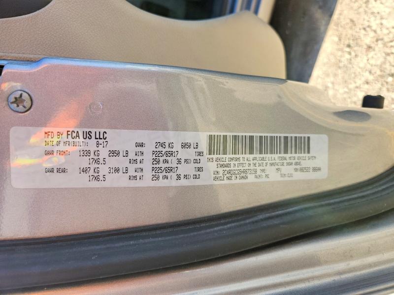 2017 Dodge Grand Caravan მანქანა იყიდება აუქციონზე, vin: 2C4RDGCG5HR873158, აუქციონის ნომერი: 52015786