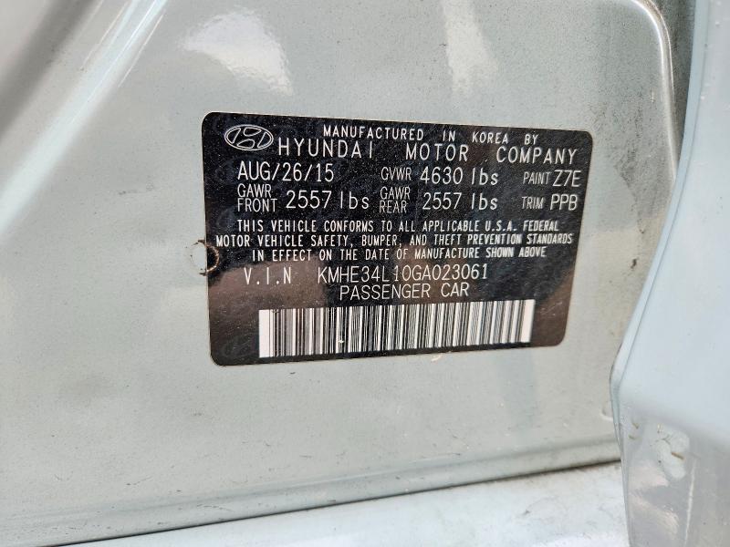 53573676 :رقم المزاد ، KMHE34L10GA023061 vin ، 2016 Hyundai Sonata Hybrid مزاد بيع