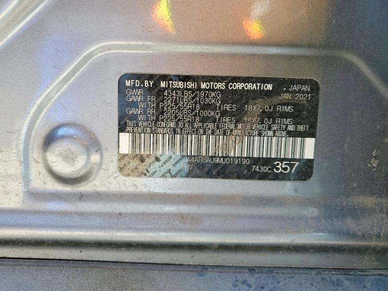Продажа на аукционе авто 2021 Mitsubishi Outlander Sport, vin: JA4ARUAU9MU019190, номер лота: 53986506