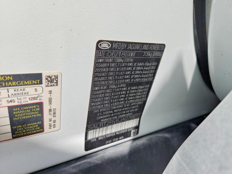 Aukcja sprzedaży 2018 Land Rover Discovery, vin: SALRT2RV6JA076612, numer aukcji: 52720856