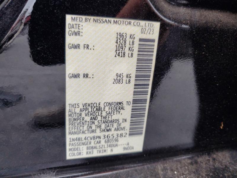 Aukcja sprzedaży 2023 Nissan Altima, vin: 1N4BL4CV8PN365382, numer aukcji: 53371166