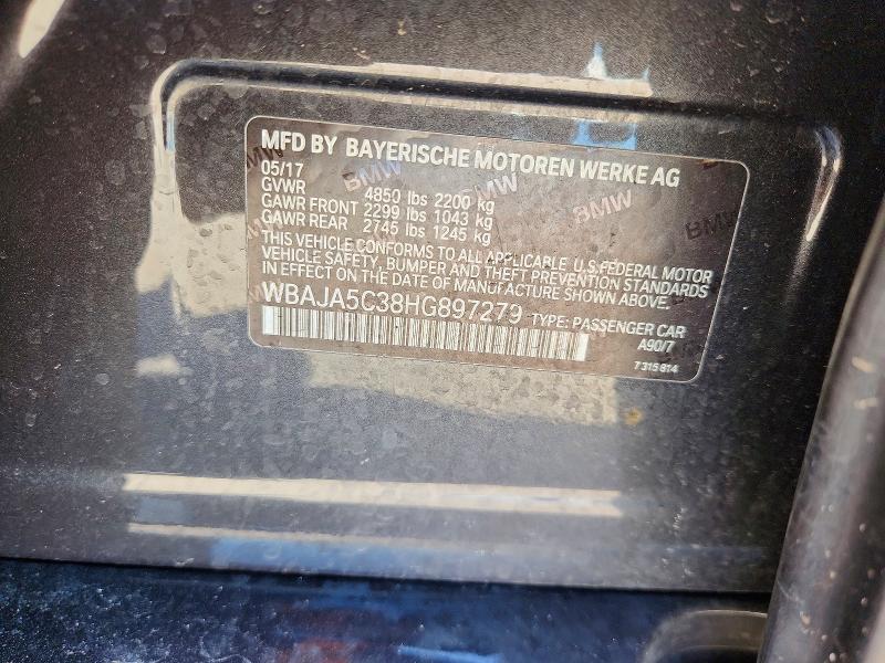 52824316 :رقم المزاد ، WBAJA5C38HG897279 vin ، 2017 Bmw 530 مزاد بيع