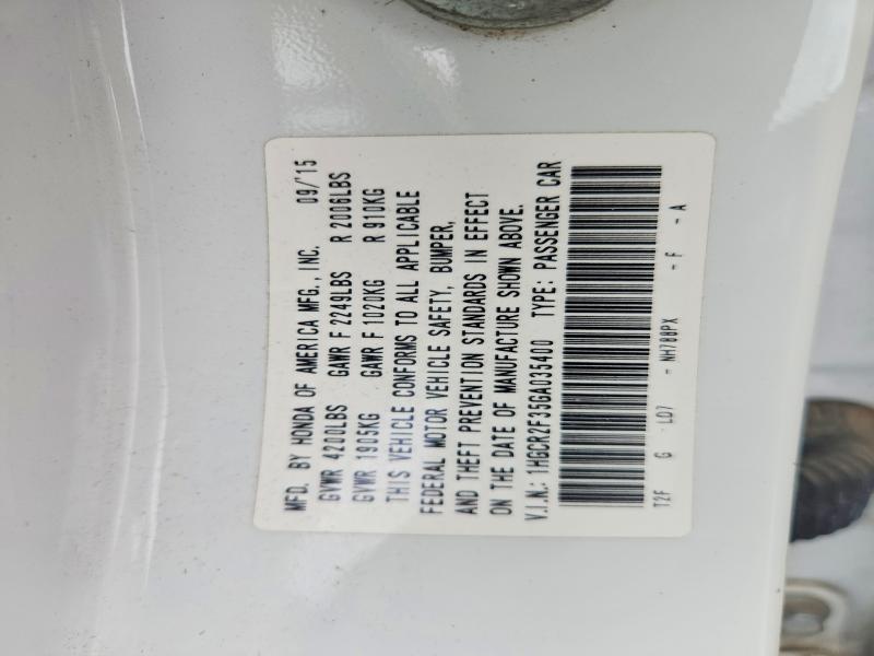 Продажа на аукционе авто 2016 Honda Accord, vin: 1HGCR2F35GA035400, номер лота: 53556166