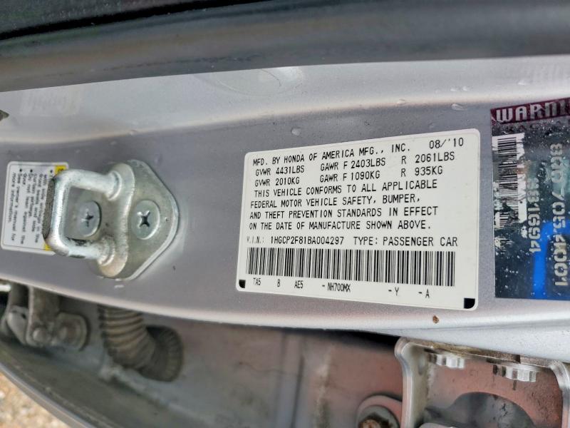 Aukcja sprzedaży 2011 Honda Accord, vin: 1HGCP2F81BA004297, numer aukcji: 51477336