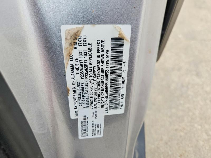 54731496 :رقم المزاد ، 5FNRL5H66FB065093 vin ، 2015 Honda Odyssey مزاد بيع