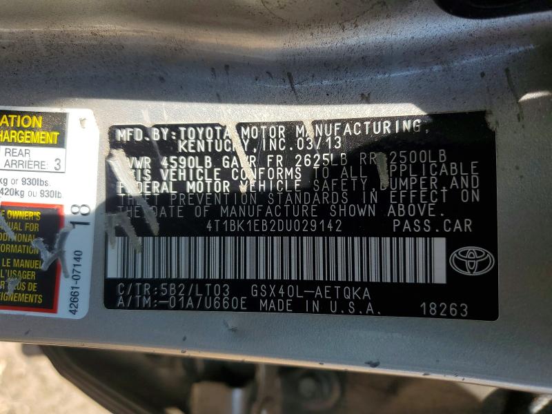 Aukcja sprzedaży 2013 Toyota Avalon, vin: 4T1BK1EB2DU029142, numer aukcji: 53655086