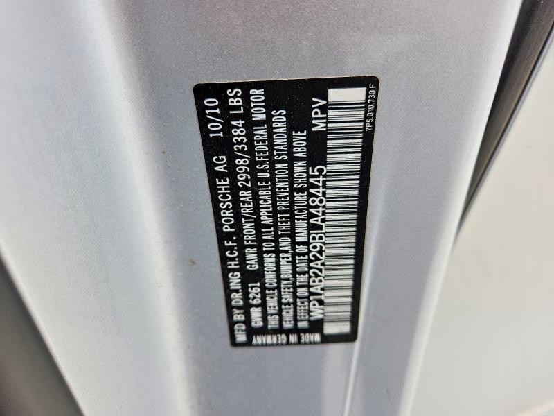 54102876 :رقم المزاد ، WP1AB2A29BLA48445 vin ، 2011 Porsche Cayenne مزاد بيع